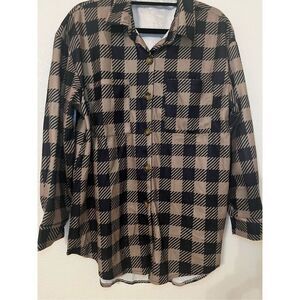 NWOT Izuria XL Black and Khaki Lightweight Shacket